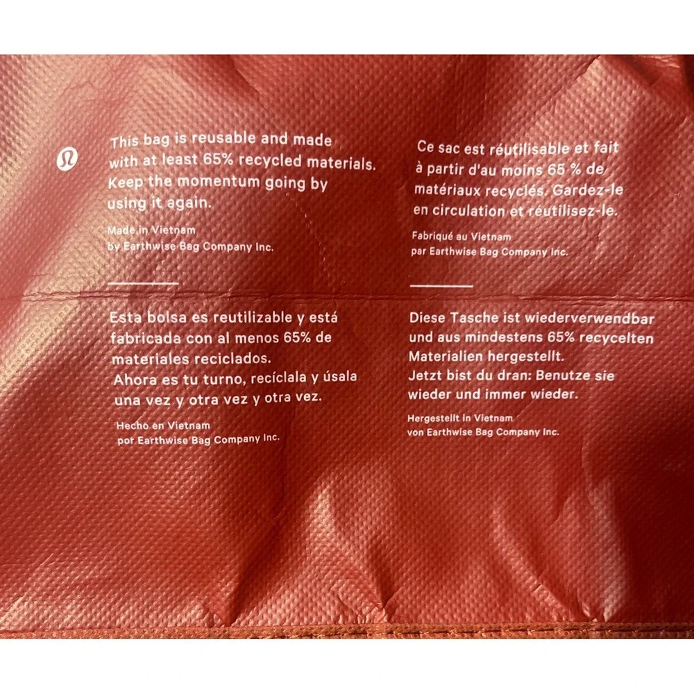 Lululemon Shopping Bag Large Red Monogram‎